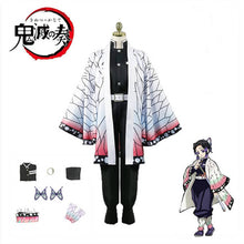 Load image into Gallery viewer, Demon Slayer Kimetsu No Yaiba Kochou Shinobu Cosplay Costume Wig Set Kimono Uniform Halloween  Costumes for Adult Kid
