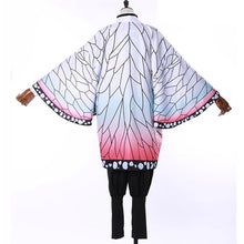 Load image into Gallery viewer, Demon Slayer Kimetsu No Yaiba Kochou Shinobu Cosplay Costume Wig Set Kimono Uniform Halloween  Costumes for Adult Kid
