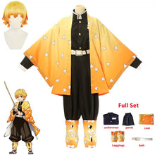 Load image into Gallery viewer, Anime Demon Slayer Kimetsu no Yaiba Agatsuma Zenitsu Cosplay Costume Kimono Uniform Halloween Christmas Party clothes
