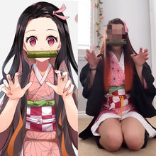 Load image into Gallery viewer, Anime Demon Slayer Kimetsu no Yaiba Cosplay Costume Nezuko Kamado Kimono Uniform Halloween Clothes
