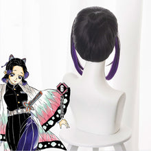 Load image into Gallery viewer, Anime Demon Slayer Kimetsu no Yaiba Kochou Shinobu Kochou Kanae Tsuyuri Kanawo Cosplay Wig Headwear Cos Props AccessoriesV
