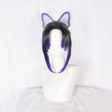 Load image into Gallery viewer, Anime Demon Slayer Kimetsu no Yaiba Kochou Shinobu Kochou Kanae Tsuyuri Kanawo Cosplay Wig Headwear Cos Props AccessoriesV
