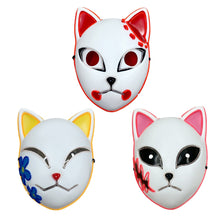 Load image into Gallery viewer, Anime Demon Slayer Tanjirou Mask Sabito Mascarilla Anime Masks Makomo Cosplay Masques Halloween Costume Mascaras LED Mask
