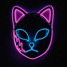 Load image into Gallery viewer, Anime Demon Slayer Tanjirou Mask Sabito Mascarilla Anime Masks Makomo Cosplay Masques Halloween Costume Mascaras LED Mask

