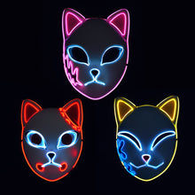 Load image into Gallery viewer, Anime Demon Slayer Tanjirou Mask Sabito Mascarilla Anime Masks Makomo Cosplay Masques Halloween Costume Mascaras LED Mask
