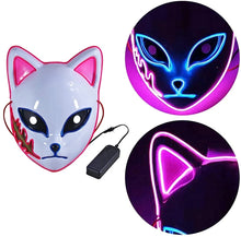Load image into Gallery viewer, Anime Demon Slayer Tanjirou Mask Sabito Mascarilla Anime Masks Makomo Cosplay Masques Halloween Costume Mascaras LED Mask

