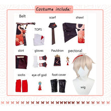 Load image into Gallery viewer, Anime Game Genshin Impact Kiryu Kazuha Battle Suit Kaedehara Wanye Uniform Wig Cosplay Costume Halloween Party
