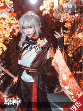 Load image into Gallery viewer, Anime Game Genshin Impact Kiryu Kazuha Battle Suit Kaedehara Wanye Uniform Wig Cosplay Costume Halloween Party
