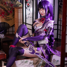 Load image into Gallery viewer, Game Genshin Impact Raiden Shogun Cosplay Costume Baal Sexy Women Uniform Wig Dress Full Set Halloween Party Costumes
