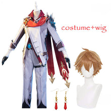 Load image into Gallery viewer, Anime Game Genshin Impact Tartaglia Cosplay Costume Childe Full Set Wig Earrings Halloween Party Costumes
