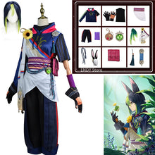 Load image into Gallery viewer, Anime Game Genshin Impact Tighnari Cosplay Suit Wig Costume Sumeru Avidya forest Ears women Halloween Party Clothes Carnival
