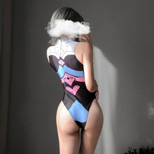 Load image into Gallery viewer, Anime Games Cosplay DVA Printed Sexy Costume for Women Anime Swimsuit Lingerie Bodysuit Swimwear Bathing Suit Open Crotch
