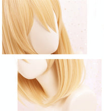Load image into Gallery viewer, Anime Howl's Moving Castle Wizard Howl  Cosplay Short Blonde Yellow Hair Wig Cosplay Ring Earring Wig Necklace + a wig cap
