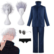 Load image into Gallery viewer, Anime Jujutsu Kaisen Cosplay Costume Gojo Satoru Top Pants Wig School Uniform Suit Halloween Party Costumes
