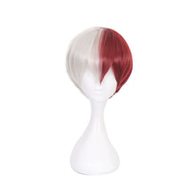 Load image into Gallery viewer, Anime My Hero Academia Boku no Hiro Akademia Shoto Todoroki Shouto White And Red Cosplay Wig+Wig Cap
