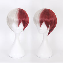 Load image into Gallery viewer, Anime My Hero Academia Boku no Hiro Akademia Shoto Todoroki Shouto White And Red Cosplay Wig+Wig Cap
