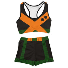 Load image into Gallery viewer, My Hero Academia Cosplay Costume Bakugou Katsuki Gym Sport Workout Running Short Bra Yoga Suit Tracksuit Fitness
