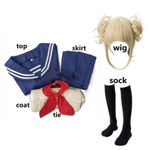 Load image into Gallery viewer, My Hero Academia Himiko Toga Cosplay Costume JK Uniform Boku No Hero Academia Sweater Wig Halloween Costumes for Women
