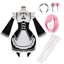 Load image into Gallery viewer, Anime Re Life In A Different World From Zero Ram/Rem Cosplay Costumes The Maid Outfit Halloween Costume Maid Servant Dress
