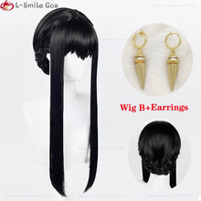 Load image into Gallery viewer, Anime SPY×FAMILY Yor Forger Long Black Cosplay Wig Hair Heat Resistant Synthetic SPY FAMILY Halloween Role Play Wigs + Wig Cap
