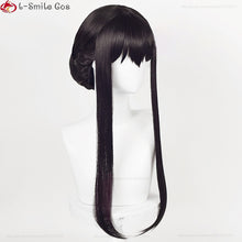 Load image into Gallery viewer, Anime SPY×FAMILY Yor Forger Long Black Cosplay Wig Hair Heat Resistant Synthetic SPY FAMILY Halloween Role Play Wigs + Wig Cap
