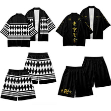 Load image into Gallery viewer, Anime Tokyo Revengers Cosplay Cloak  Hanagaki Takemichi Ken Ryuguji Haori Kimono Coat Jacket Tee Men Short-sleeve Halloween Paty
