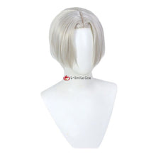 Load image into Gallery viewer, Anime Tokyo Revengers Izana Kurokawa Cosplay Wig White Short and Silver Heat Resistant Synthetic Halloween Party Hair + Wig Cap
