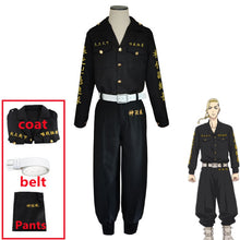 Load image into Gallery viewer, Anime Tokyo Revengers Ken Ryuguji Cosplay Costume Black Shirt Pants Uniform Draken Halloween Carnaval Clothes
