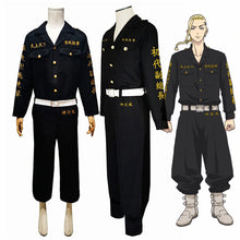 Load image into Gallery viewer, Tokyo Revengers Ken Ryuguji Tokyo Manji Gang Cosplay Costume Black Shirt Pants Uniform
