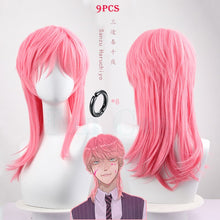 Load image into Gallery viewer, Tokyo Revengers Sanzu Haruchiyo Akashi Cosplay Costume Wig Earrings Blue Stripes Vest Pants Shirt Pink Tie Tenjiku Uniform
