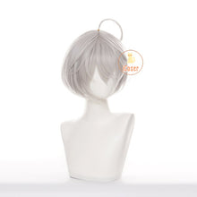 Load image into Gallery viewer, Anime Tokyo Revengers Senju Kawaragi Akashi Cosplay Bobo Wig Light Gray White Hair Heat Resistant Wig Cap Halloween Women Wig
