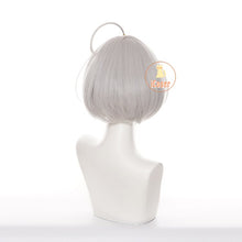 Load image into Gallery viewer, Anime Tokyo Revengers Senju Kawaragi Akashi Cosplay Bobo Wig Light Gray White Hair Heat Resistant Wig Cap Halloween Women Wig
