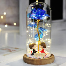 Load image into Gallery viewer, Artificial Eternal The Beast Beauty Rose Eternelle Flower In Glass Dome LED Home Decor Mother's Birthday Valentines Day Gift

