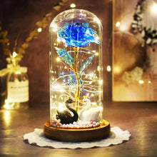 Load image into Gallery viewer, Artificial Eternal The Beast Beauty Rose Eternelle Flower In Glass Dome LED Home Decor Mother's Birthday Valentines Day Gift
