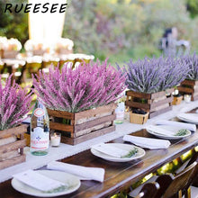 Load image into Gallery viewer, Artificial Flowers Flocked Plastic Lavender Bundle Fake Plants Wedding
