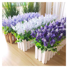 Load image into Gallery viewer, Artificial Flowers Flocked Plastic Lavender Bundle Fake Plants Wedding Bridle Bouquet
