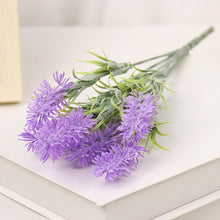 Load image into Gallery viewer, Artificial Flowers Flocked Plastic Lavender Bundle Fake Plants Wedding Bridle Bouquet
