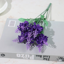Load image into Gallery viewer, Artificial Flowers Flocked Plastic Lavender Bundle Fake Plants Wedding Bridle Bouquet

