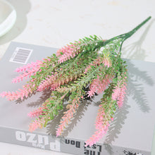 Load image into Gallery viewer, Artificial Flowers Flocked Plastic Lavender Bundle Fake Plants Wedding Bridle Bouquet
