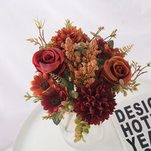 Load image into Gallery viewer, Artificial Flowers Rose lavender Hydrangea Daisy Autumn Hybrid Bouquet for Home Wedding Christmas Decor Fall Silk Fake Flower
