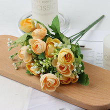 Load image into Gallery viewer, Artificial Flowers Simple 10 Heads  Bouquet Rose Silk High End Wedding Party Bride Home Table Plant Decoration Single Branch
