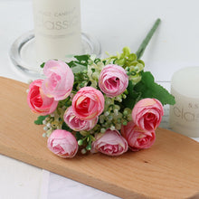 Load image into Gallery viewer, Artificial Flowers Simple 10 Heads  Bouquet Rose Silk High End Wedding Party Bride Home Table Plant Decoration Single Branch
