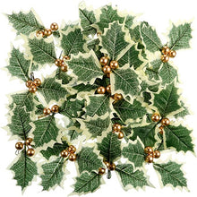 Load image into Gallery viewer, Artificial Holly Berries with Leaves for Christmas Wreath Wedding Flower Arrangement Gift Scrapbooking Decor Fake Berries 5/6cm
