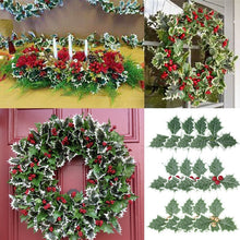 Load image into Gallery viewer, Artificial Holly Berries with Leaves for Christmas Wreath Wedding Flower Arrangement Gift Scrapbooking Decor Fake Berries 5/6cm
