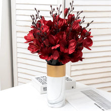 Load image into Gallery viewer, 3pcs Artificial Silk Flowers Autumn Simulation Bouquet Magnolia Home  Decoration Orchid Flower Photography Props Fake Flowers Wedding
