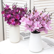 Load image into Gallery viewer, 3pcs Artificial Silk Flowers Autumn Simulation Bouquet Magnolia Home  Decoration Orchid Flower Photography Props Fake Flowers Wedding
