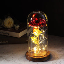 Load image into Gallery viewer, Artificial WED Flowers Beauty and the Beast Eternal Rose in Glass Cover Home Decor Wedding for Guests Birthday Mother's Day Gift
