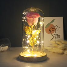Load image into Gallery viewer, Artificial WED Flowers Beauty and the Beast Eternal Rose in Glass Cover Home Decor Wedding for Guests Birthday Mother's Day Gift

