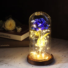 Load image into Gallery viewer, Artificial WED Flowers Beauty and the Beast Eternal Rose in Glass Cover Home Decor Wedding for Guests Birthday Mother's Day Gift
