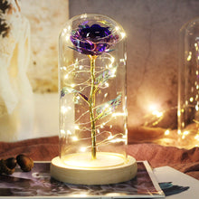 Load image into Gallery viewer, Artificial WED Flowers Beauty and the Beast Eternal Rose in Glass Cover Home Decor Wedding for Guests Birthday Mother's Day Gift
